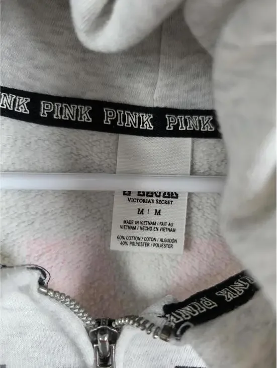 Victorias Secret Pink NYC Bling Statue Of Liberty New Yorg Full zip Hoodie Med - Picture 4 of 6